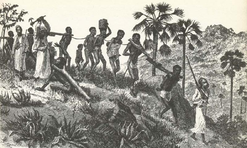 unknow artist Okade wide each other drove African slave to slavmarknaden